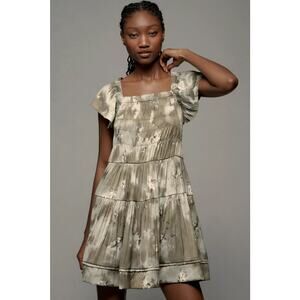 Anthropologie Olive Floral Midi Dress